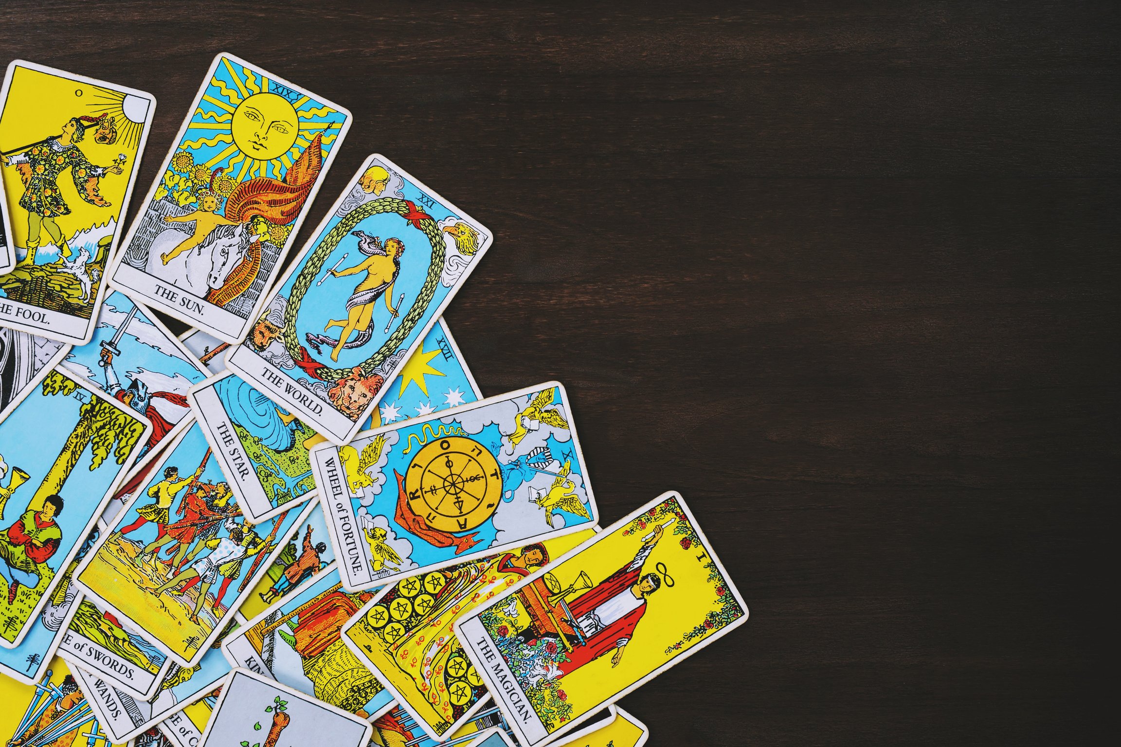 Tarot Cards on Wooden Table